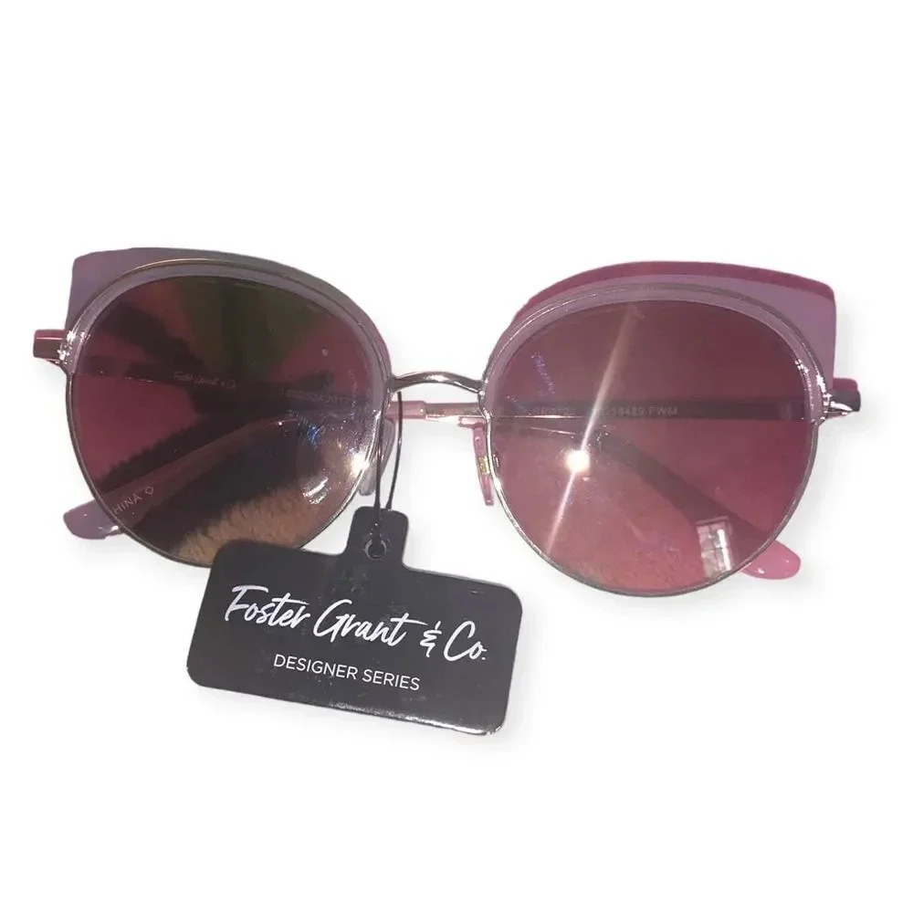 Foster Grant & Co Ladies Round Gold Sunglasses
